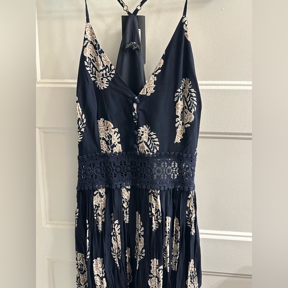 Dark blue brand new fashion nova maxi dress